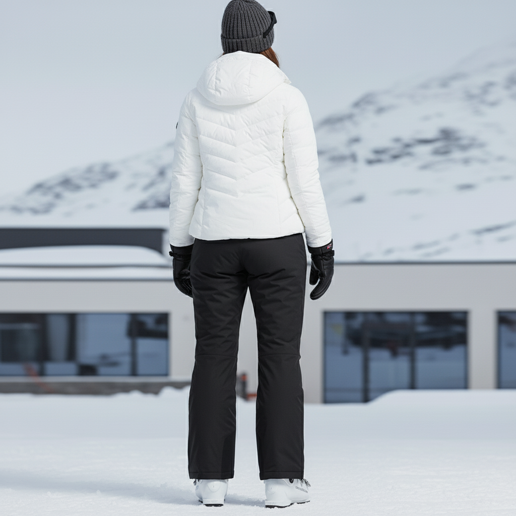 Pantalon De Ski Noir Imperméable Femme Coupe Droite Hiver - Polyester - vue 2