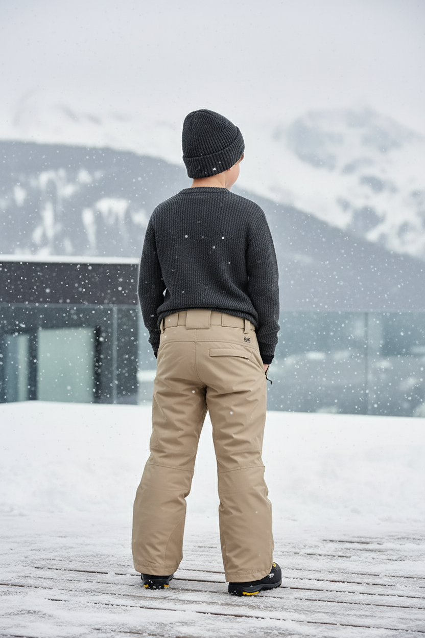 Pantalon De Ski Beige Imperméable Enfant Coupe Droite - Polyester - vue 2