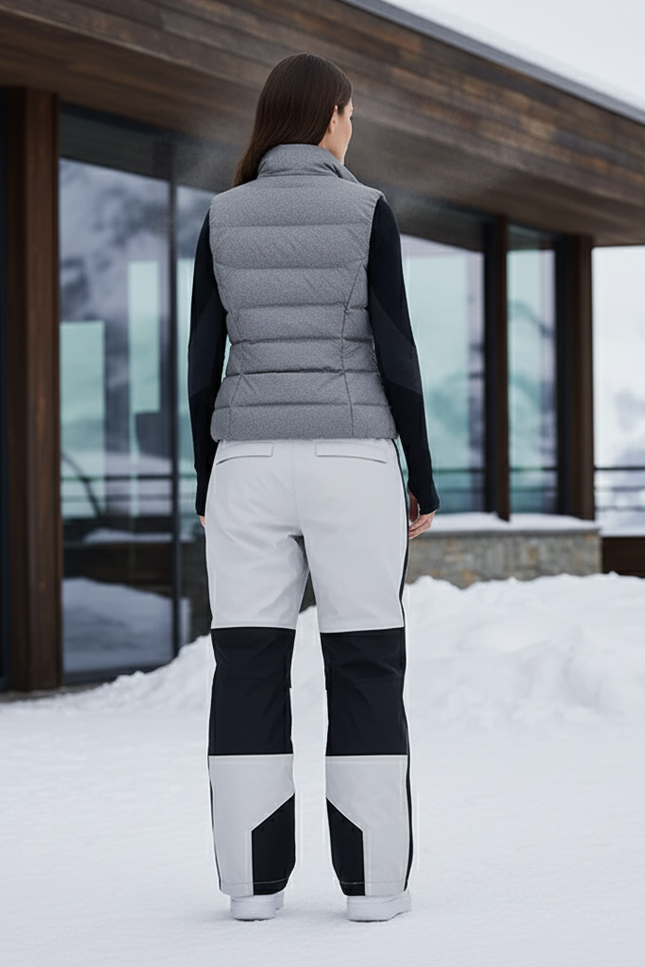 Pantalon De Ski Gris Noir Ample Imperméable Femme - Multicolore Polyester - vue 2