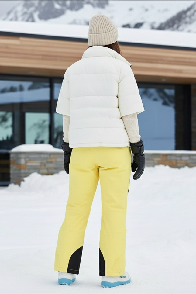 Pantalon De Ski Jaune Bicolore Imperméable Salopette Enfant - Polyester - vue 2