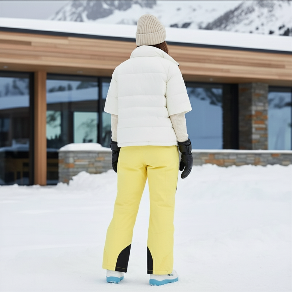 Pantalon De Ski Jaune Bicolore Imperméable Salopette Enfant - Polyester - vue 2