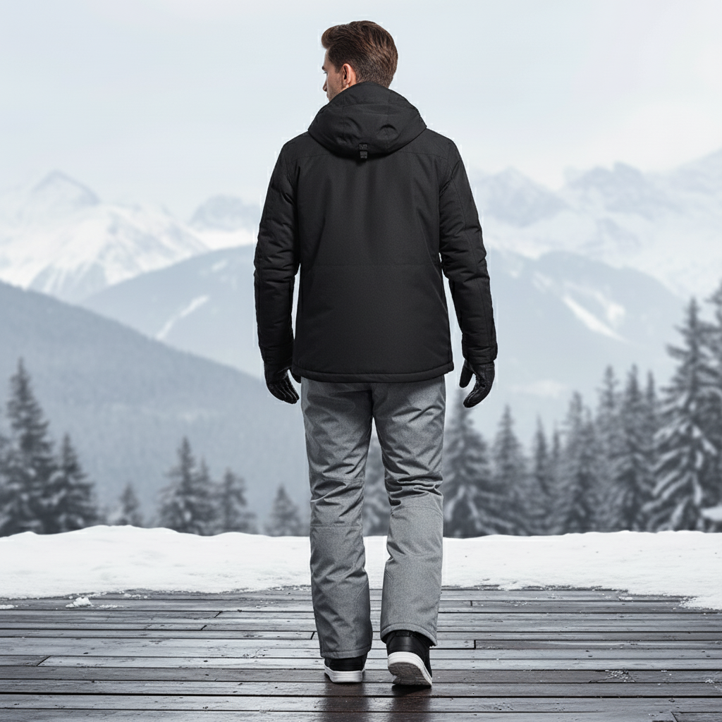 Pantalon De Ski Gris Imperméable Homme Doublé Hiver - Polyester - vue 2