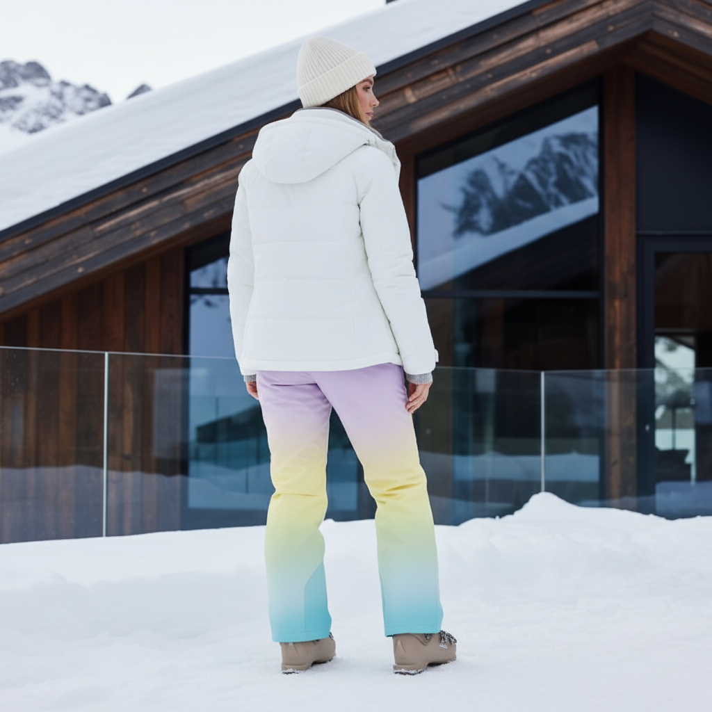 Pantalon De Ski Dégradé Pastel Imperméable Femme Hiver - Multicolore Polyester - vue 2