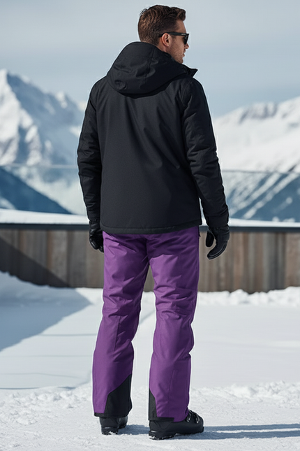 Pantalon De Ski Violet Imperméable Coupe Droite Homme - Polyester - vue 2
