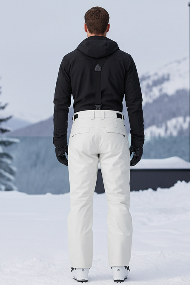 Pantalon De Ski Blanc Imperméable Homme Bretelles - Polyester - vue 2