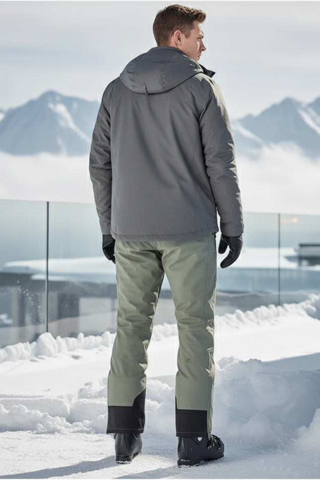 Pantalon De Ski Vert Clair Imperméable Ample Homme - Kaki Polyester - vue 2