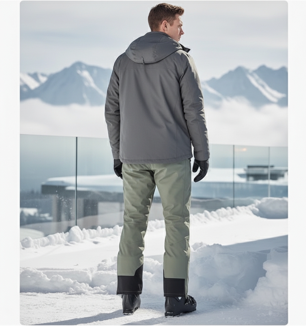 Pantalon De Ski Vert Clair Imperméable Ample Homme - Kaki Polyester - vue 2