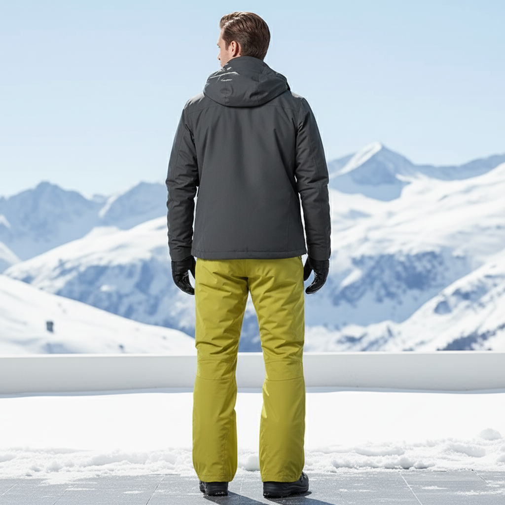Pantalon De Ski Vert Ample Imperméable Hiver Homme - Polyester - vue 2
