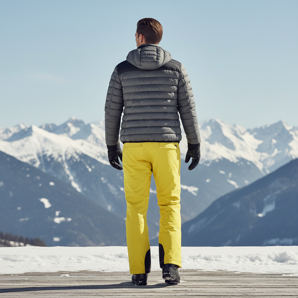 Pantalon De Ski Jaune Cargo Imperméable Homme - Polyester - vue 2