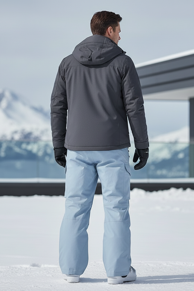 Pantalon De Ski Bleu Clair Ample Cargo Homme - Polyester - vue 2