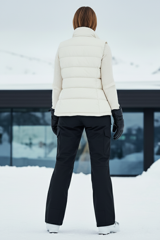 Pantalon De Ski Noir Cargo Imperméable Femme - Polyester - vue 2