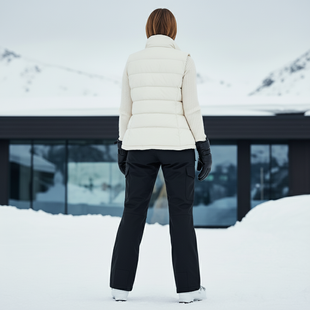 Pantalon De Ski Noir Cargo Imperméable Femme - Polyester - vue 2