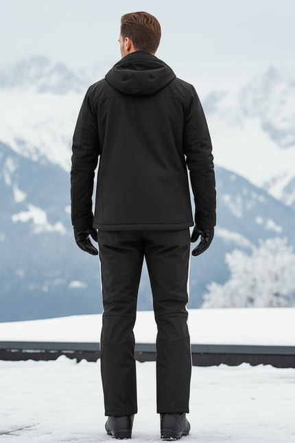 Pantalon De Ski Homme Noir Imperméable Coupe Droite - Polyester - vue 2