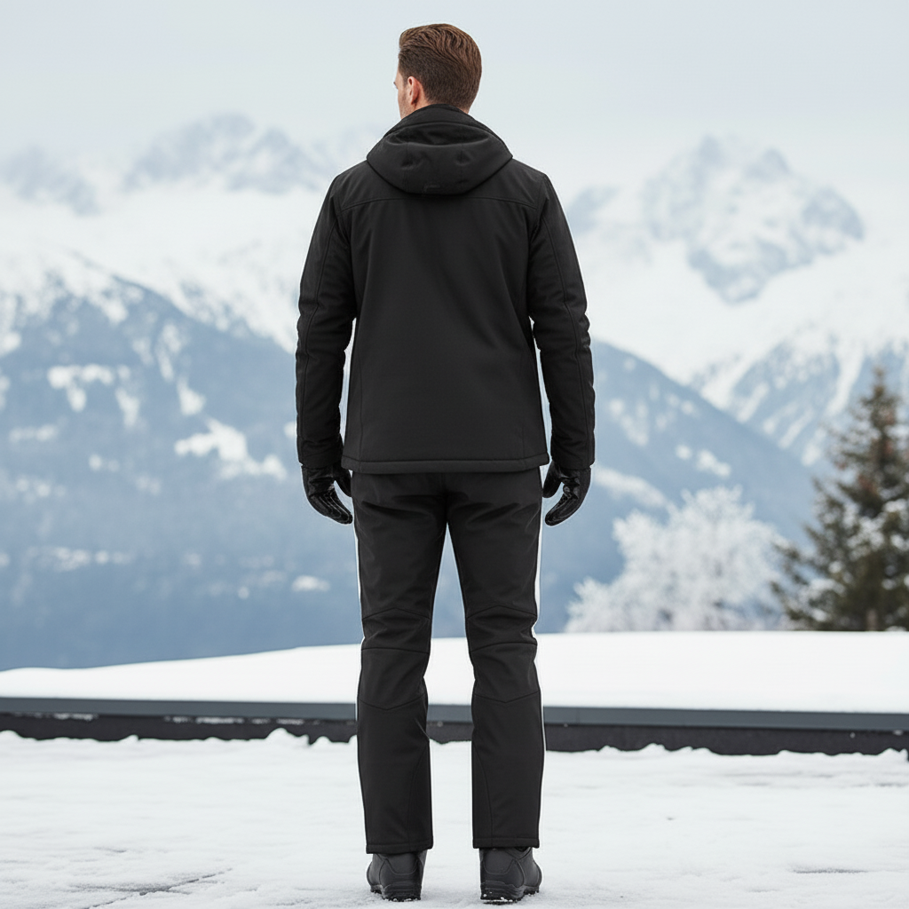 Pantalon De Ski Homme Noir Imperméable Coupe Droite - Polyester - vue 2