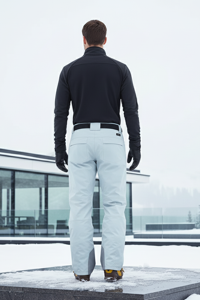 Pantalon De Ski Homme Imperméable Coupe Droite Gris Clair - Polyester - vue 2