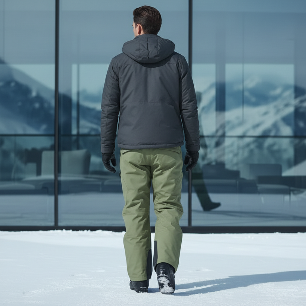 Pantalon De Ski Vert Kaki Ample Imperméable Homme - Polyester - vue 2