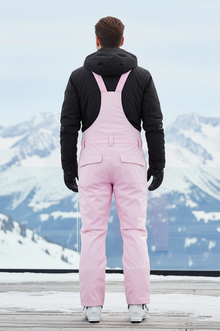 Pantalon De Ski Rose Pâle Imperméable Cargo Ample Unisexe - Polyester - vue 2