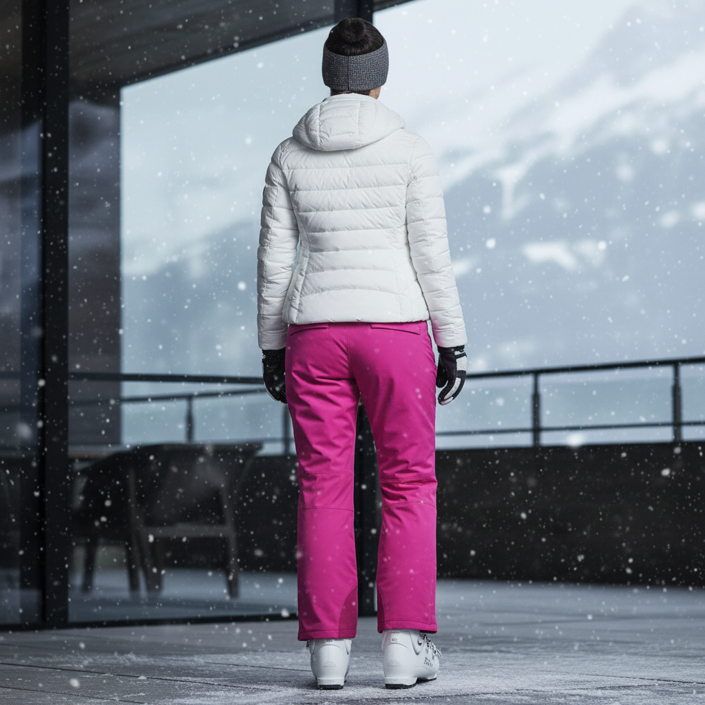 Pantalon De Ski Rose Vif Imperméable Femme Coupe Droite - Polyester - vue 2