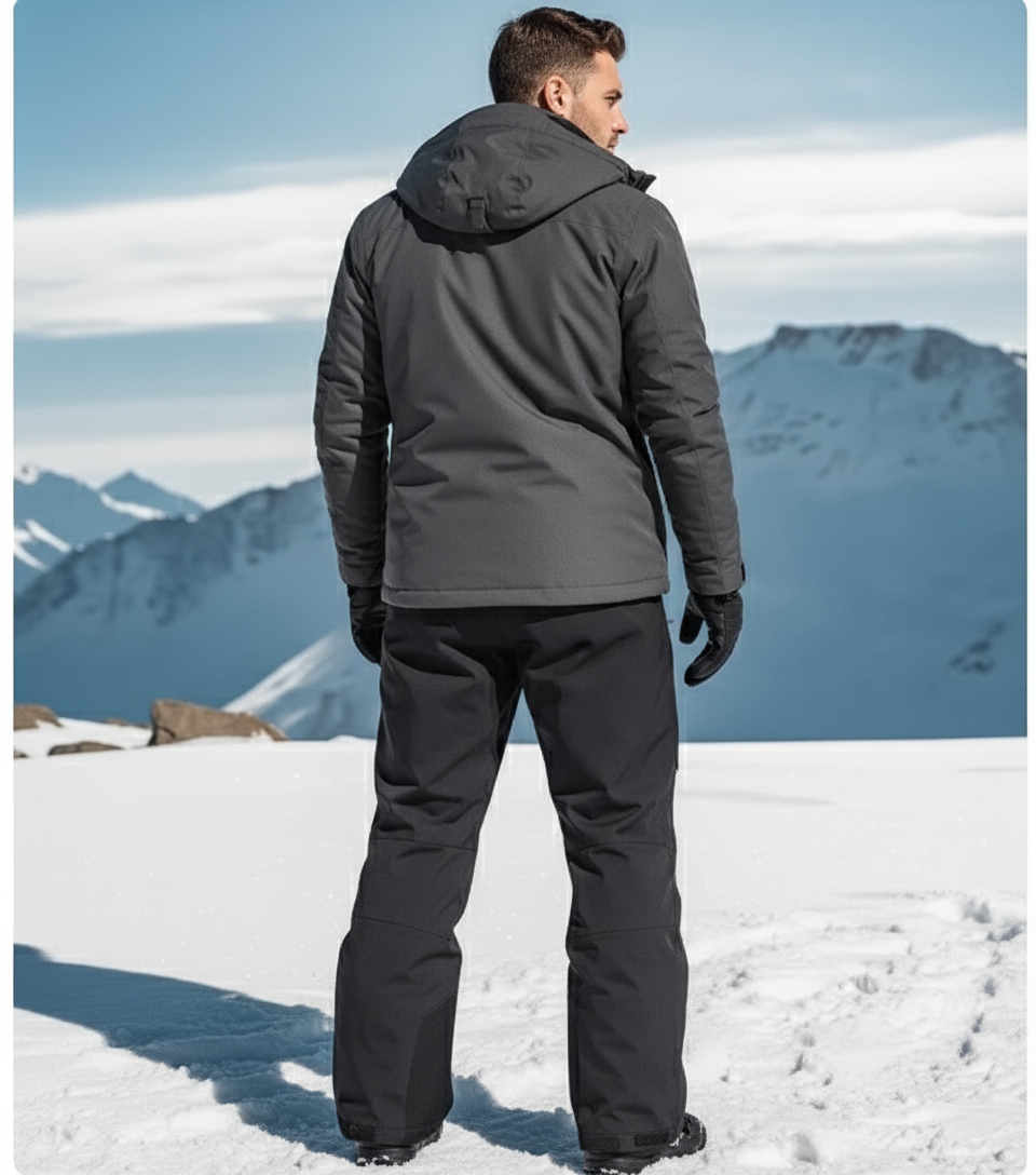Pantalon De Ski Noir Imperméable Coupe-Vent Épaisse Outdoor - Polyester - vue 2