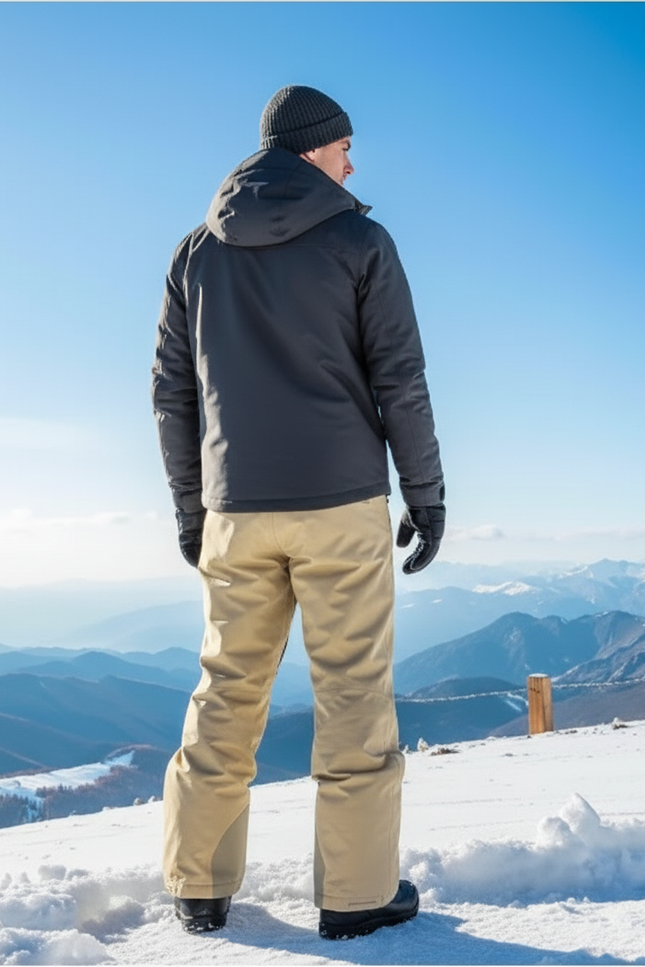 Pantalon De Ski Beige Imperméable Ample Homme Hiver - Polyester - vue 2