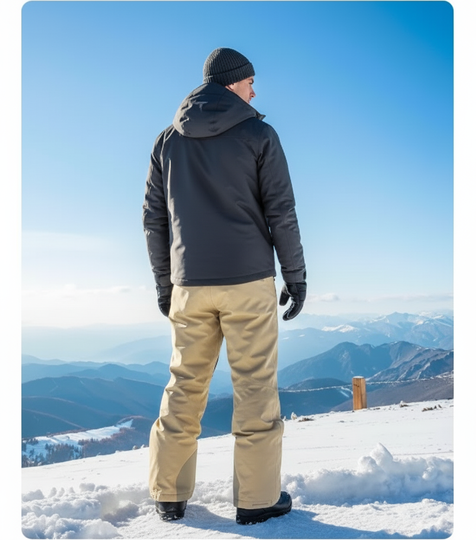 Pantalon De Ski Beige Imperméable Ample Homme Hiver - Polyester - vue 2