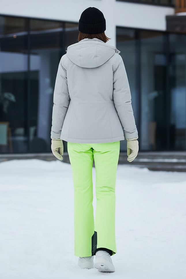Pantalon De Ski Vert Fluorescent Imperméable Droit Femme - Polyester - vue 2