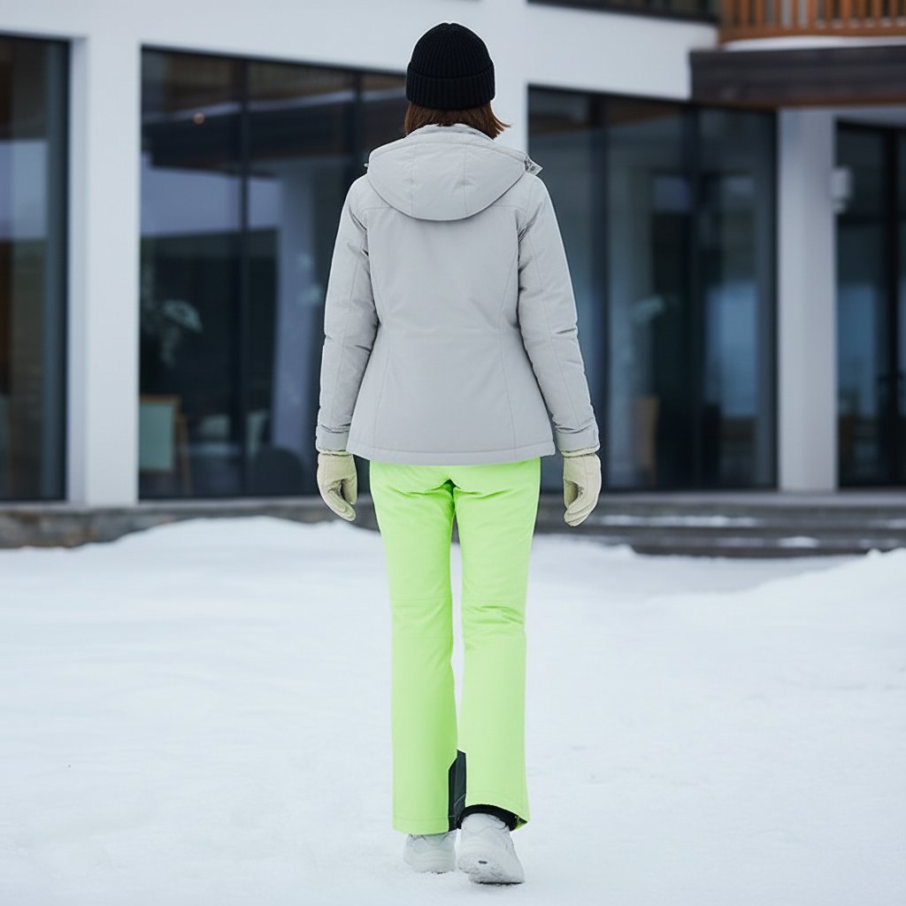 Pantalon De Ski Vert Fluorescent Imperméable Droit Femme - Polyester - vue 2