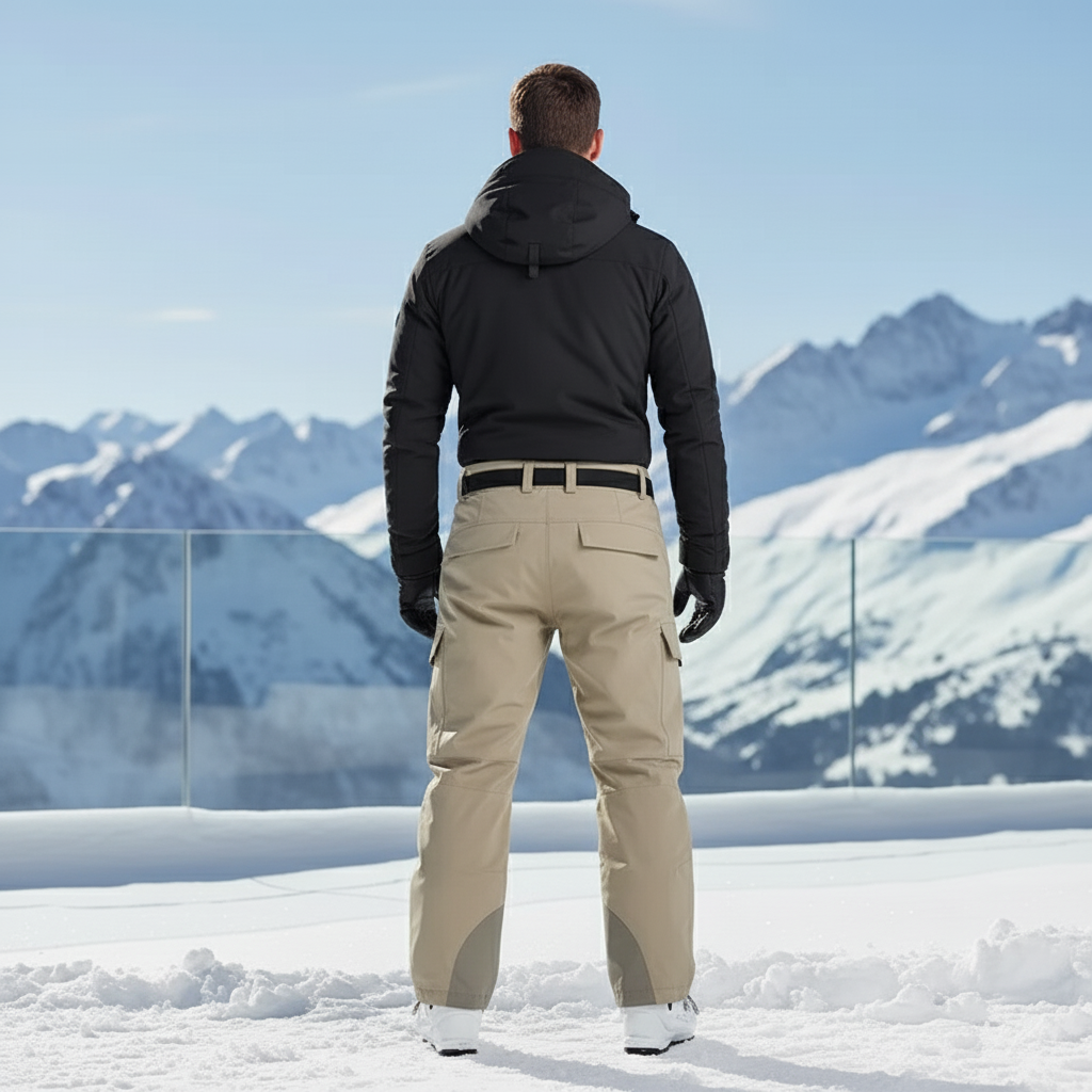 Pantalon De Ski Beige Cargo Imperméable Homme Bicolore - Polyester - vue 2