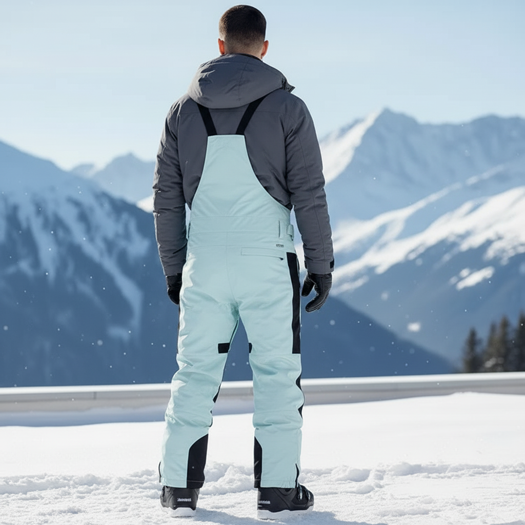Pantalon De Ski Salopette Bicolore Imperméable Unisexe Chaud - Bleu Polyester - vue 2