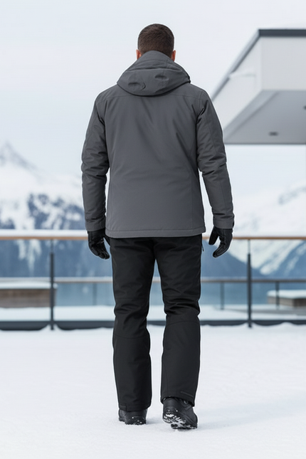 Pantalon De Ski Homme Noir Imperméable Chaud Doublé - Polyester - vue 2