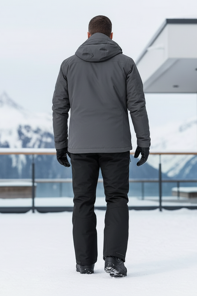 Pantalon De Ski Homme Noir Imperméable Chaud Doublé - Polyester - vue 2