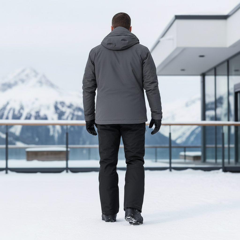 Pantalon De Ski Homme Noir Imperméable Chaud Doublé - Polyester - vue 2