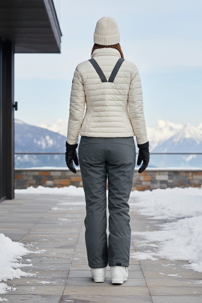 Pantalon De Ski Gris Imperméable Salopette Isolé Femme - Polyester - vue 2