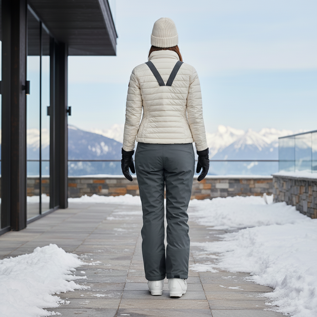 Pantalon De Ski Gris Imperméable Salopette Isolé Femme - Polyester - vue 2
