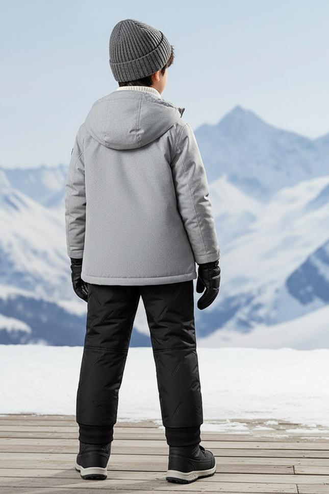 Pantalon De Ski Enfant Noir Matelassé Épais Imperméable - Polyester - vue 2