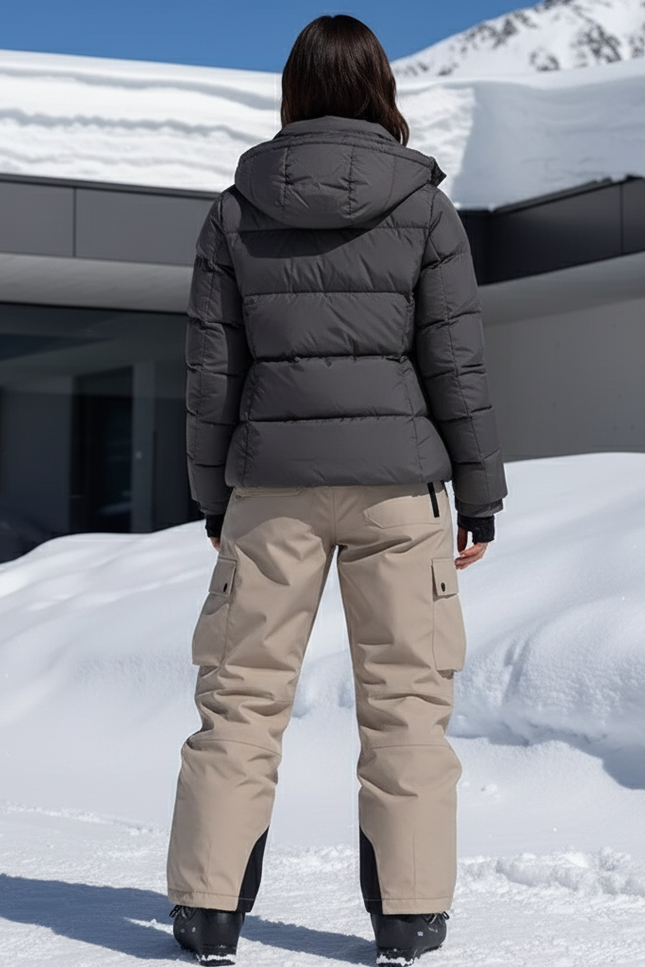Pantalon De Ski Beige Cargo Ample Impermémeable Femme - Polyester - vue 2