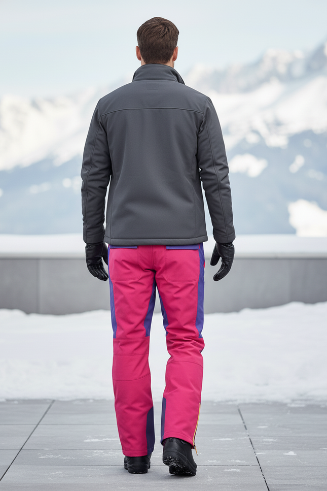 Pantalon De Ski Rose Violet Imperméable Homme - Multicolore Polyester - vue 2