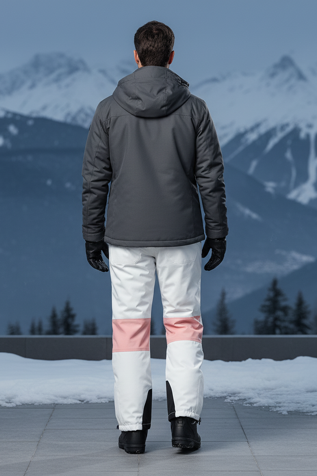 Pantalon De Ski Blanc Dégradé Homme Imperméable Chaud - Multicolore Polyester - vue 2
