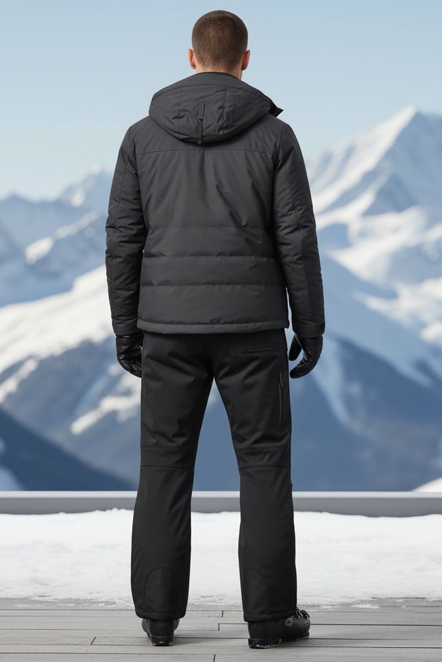 Pantalon De Ski Homme Noir Imperméable Chaud Hiver - Polyester - vue 2