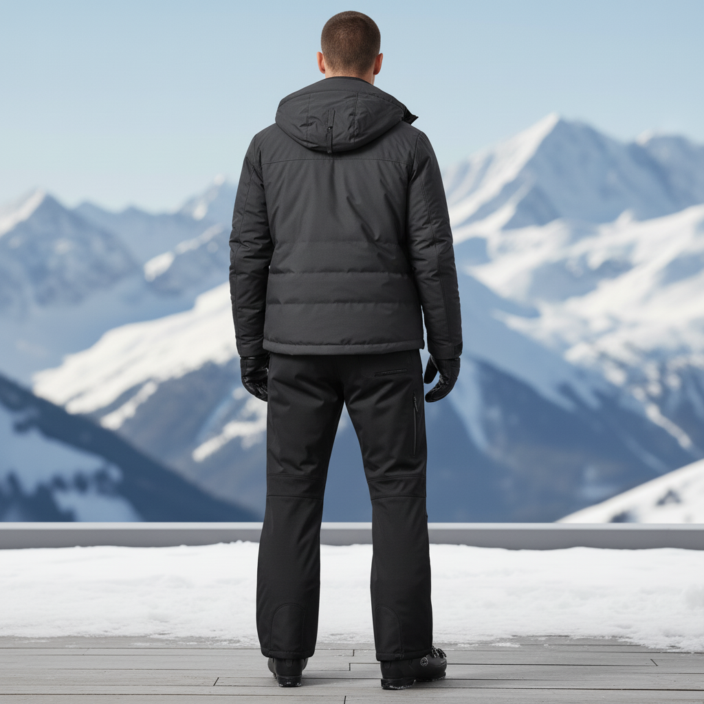 Pantalon De Ski Homme Noir Imperméable Chaud Hiver - Polyester - vue 2