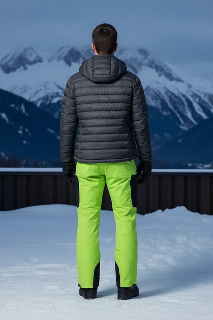 Pantalon De Ski Vert Fluorescent Homme Imperméable Thermique Coupe Droite - Polyester - vue 2