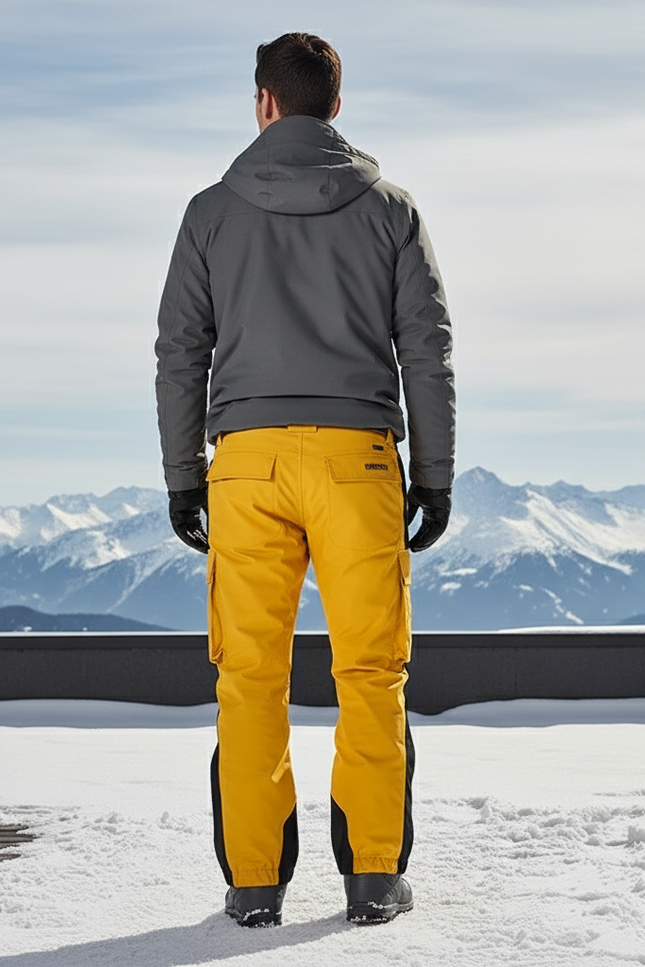 Pantalon De Ski Jaune Imperméable Cargo Homme - Polyester - vue 2