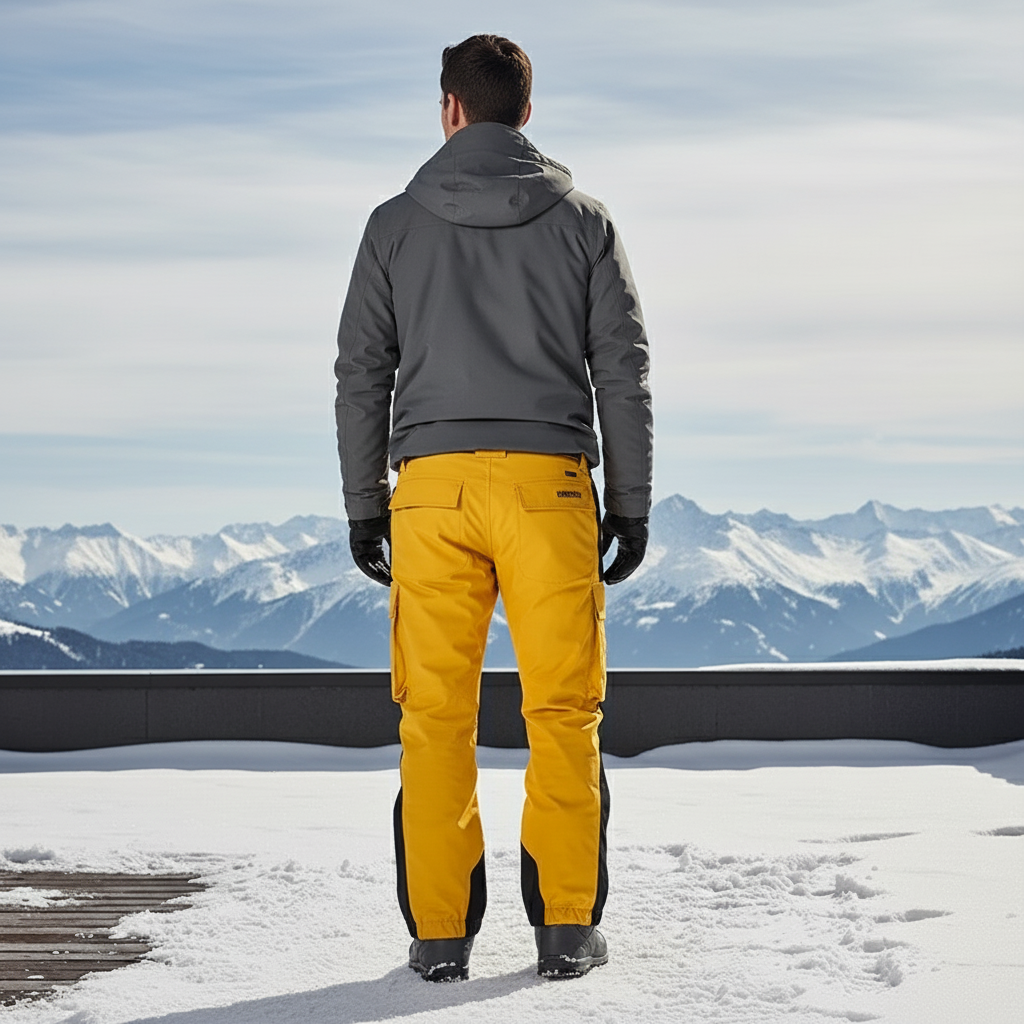 Pantalon De Ski Jaune Imperméable Cargo Homme - Polyester - vue 2