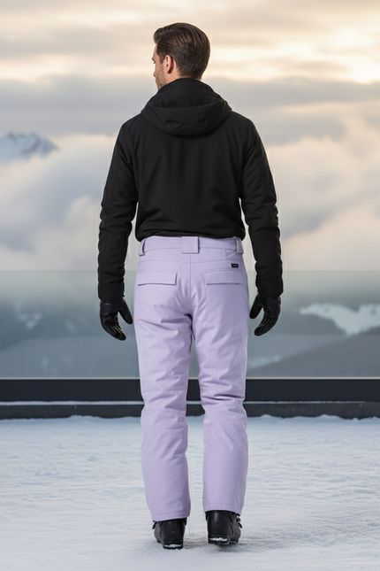 Pantalon De Ski Lilas Imperméable Bretelles Unisexe - Violet Polyester - vue 2