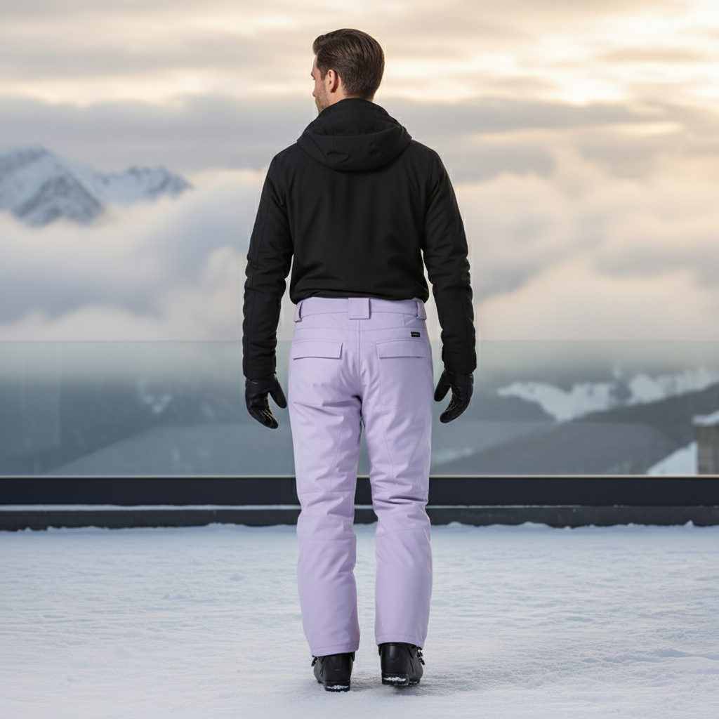 Pantalon De Ski Lilas Imperméable Bretelles Unisexe - Violet Polyester - vue 2