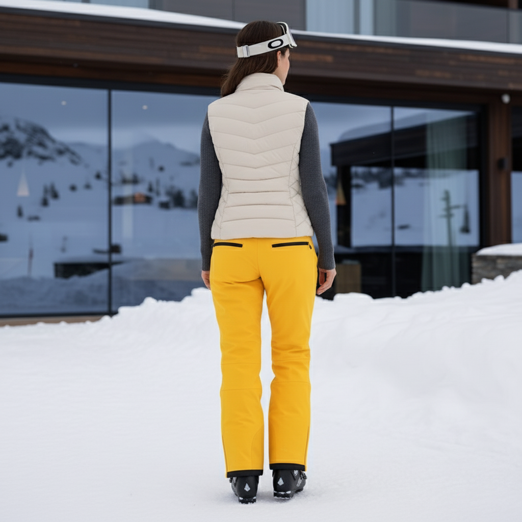 Pantalon De Ski Moutarde - Jaune Polyester - vue 2