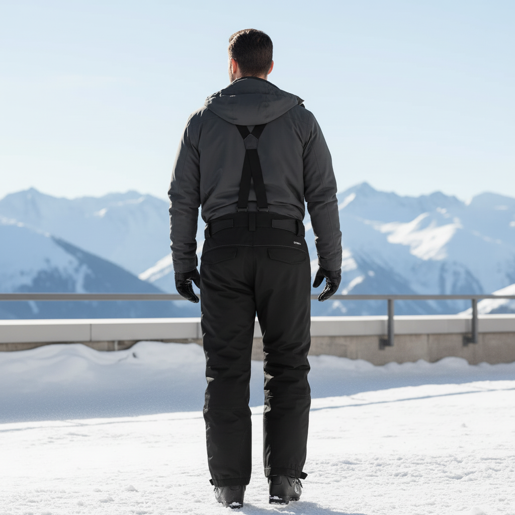 Pantalon De Ski Bretelles - Noir Polyester - vue 2