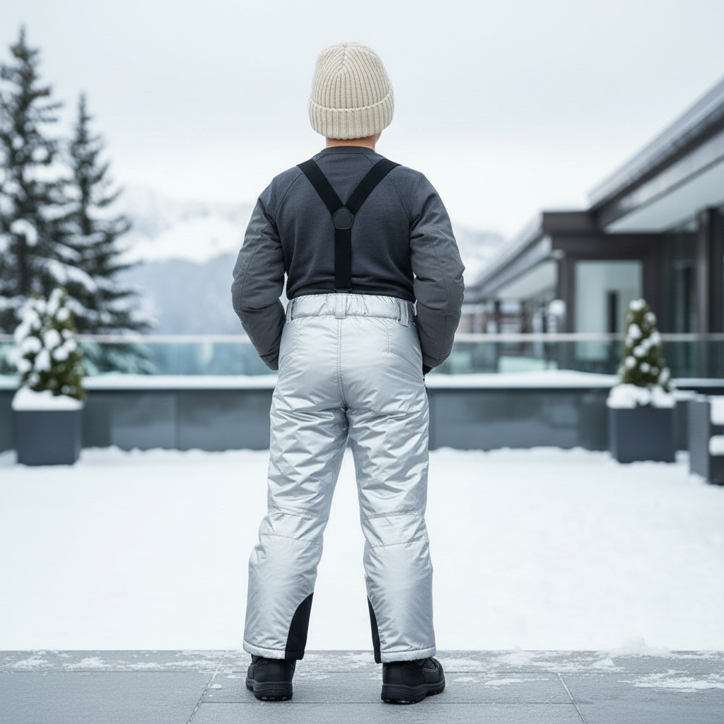 Pantalon De Ski Argenté Brillant Rembourré Enfant - Polyester - vue 2