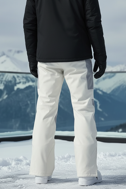 Pantalon De Ski Blanc Gris Coupe Droite Homme - Polyester - vue 2