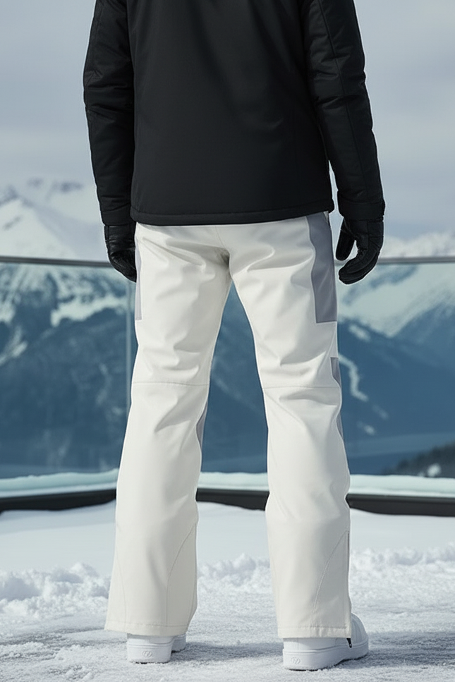 Pantalon De Ski Blanc Gris Coupe Droite Homme - Polyester - vue 2
